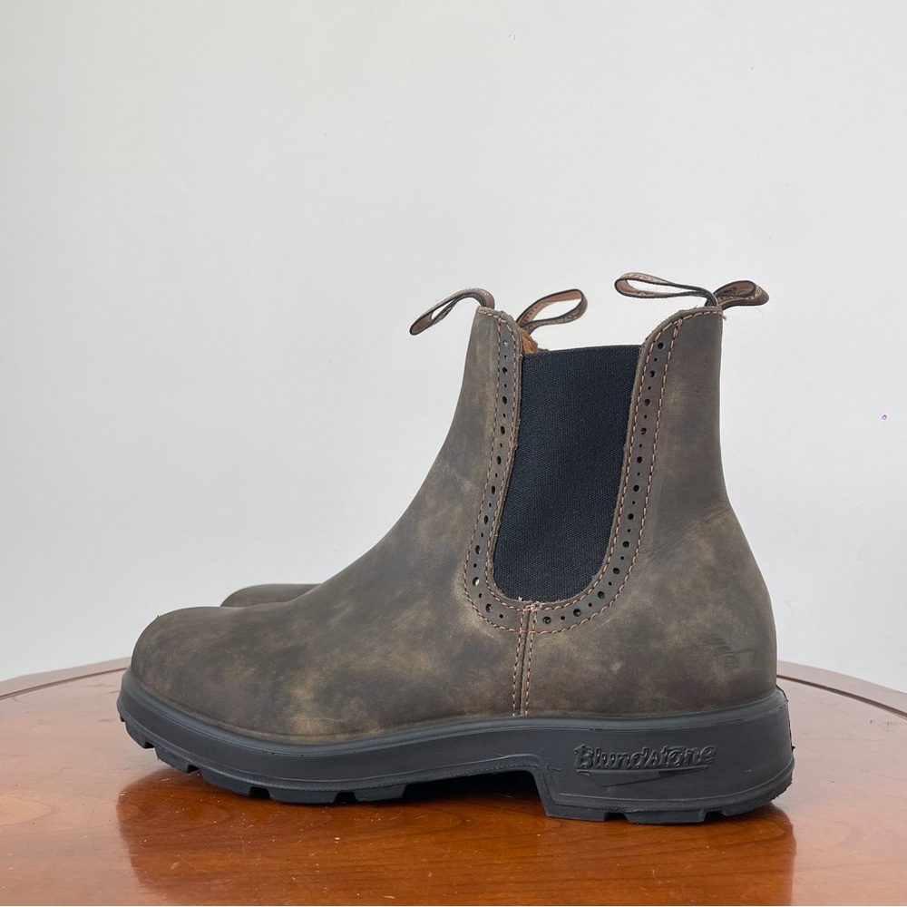 Blundstone Women's 1351 High Top Rustic Brown Leather Chelsea Boots | AU 7 - Picture 4 of 8